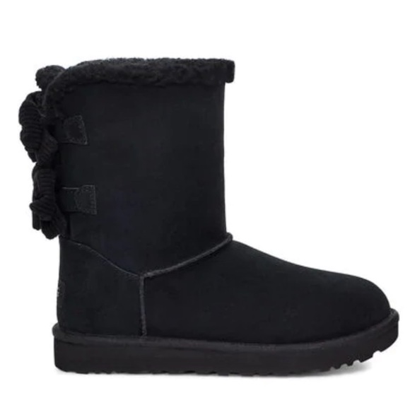 UGG | Bailey Corduroy Bow Boots Black Size 6 NEW - Picture 16 of 16